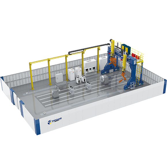 12kW Ground Track Gantry Dual Robot Welding Platform